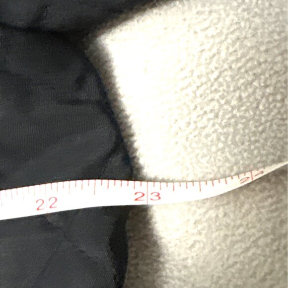 Joan Rivers Quilted Black Chore Coat Brown Trim Gold Snap Buttons Size Large - Picture 5 of 6